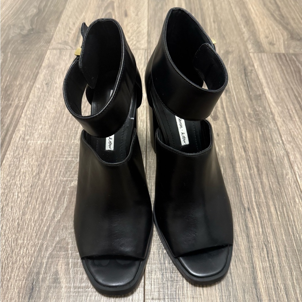 & Other Stories Black Open Toe Booties Size 37
